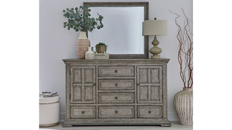 Picture of Big Valley Dresser with Mirror - Gray