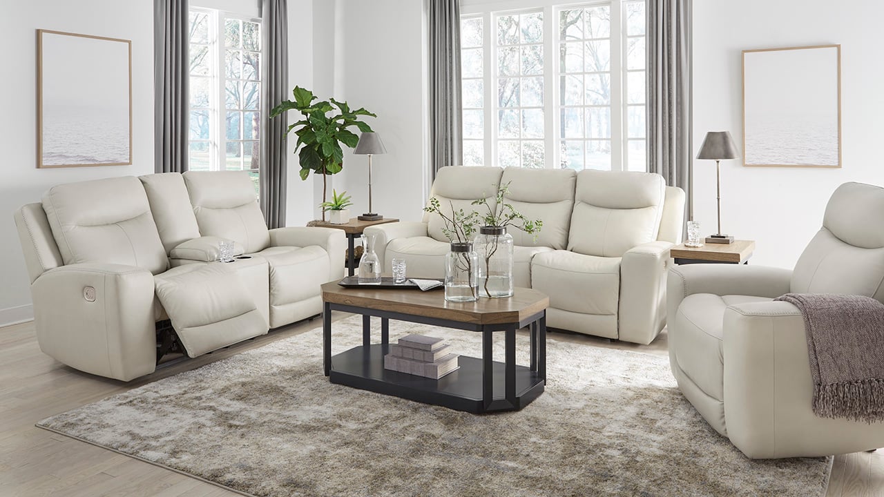 Mindanao Power Reclining Sofa Set White Home Furniture