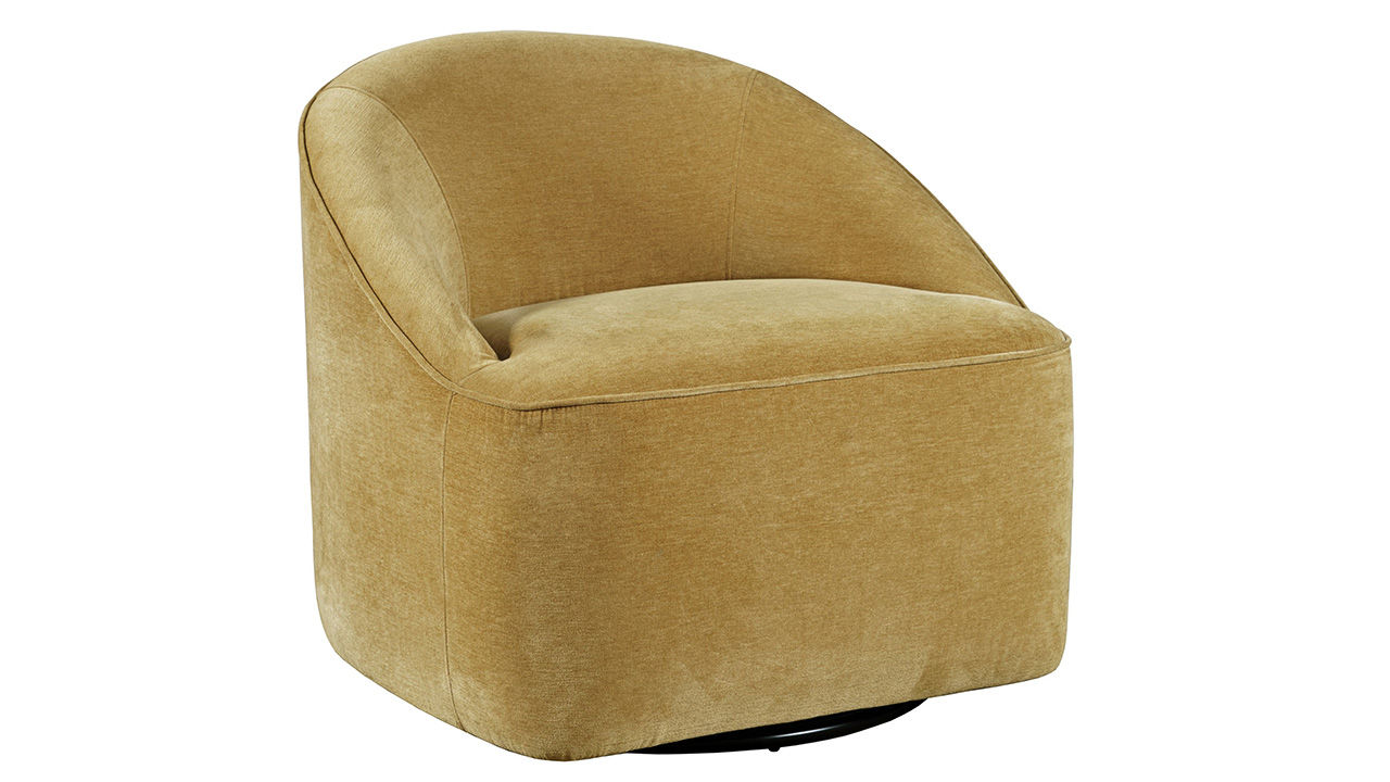 Lulu Swivel Accent Chair Gold Home Furniture