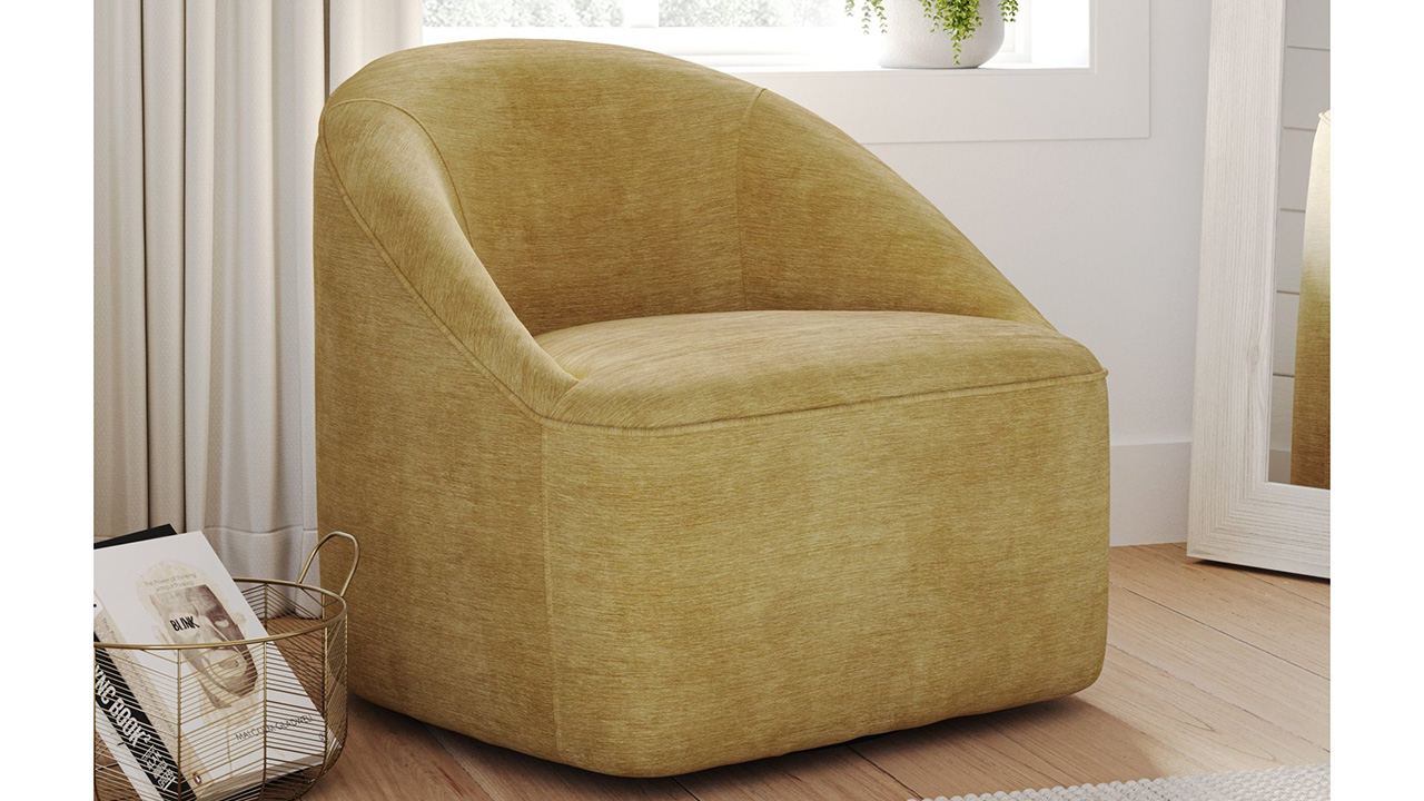 Lulu Swivel Accent Chair Gold Home Furniture