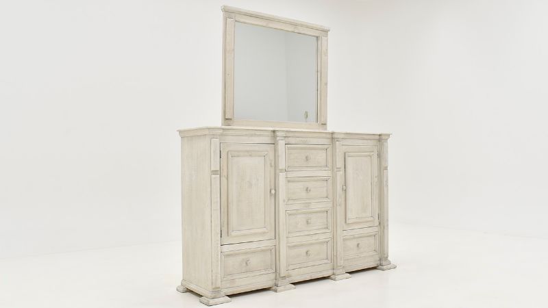 Picture of Maverick Dresser with Mirror - Bone White
