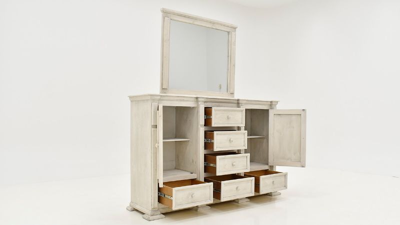 Picture of Maverick Dresser with Mirror - Bone White