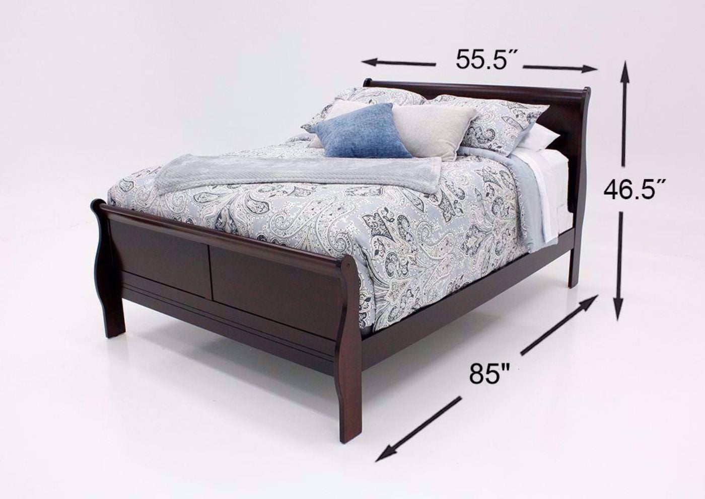 Picture of Louis Philippe Full Sleigh Bed - Brown