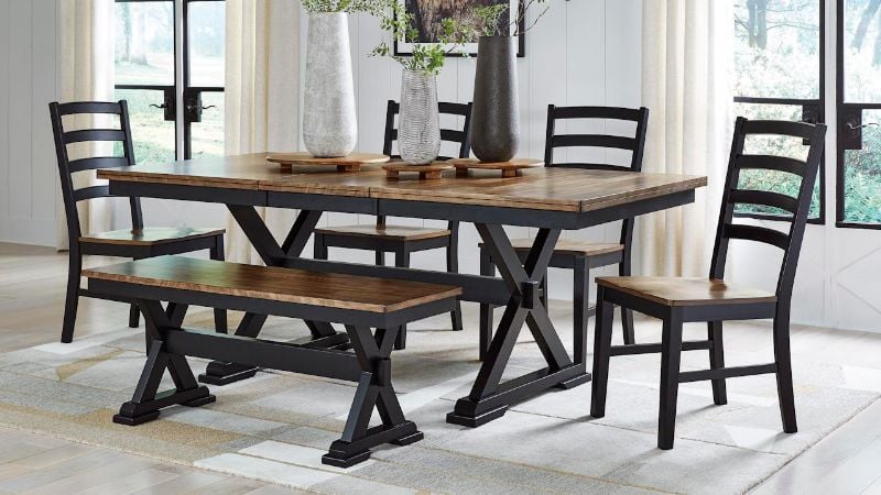 Picture of Wildenauer 6-Piece Dining Set - Black with Brown Top