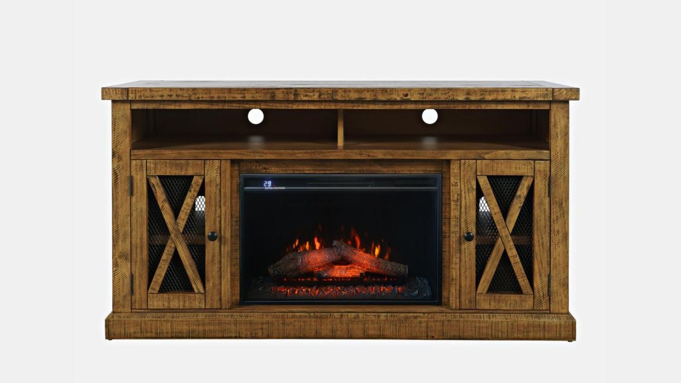 Picture of Telluride TV Stand with Fireplace - Brown