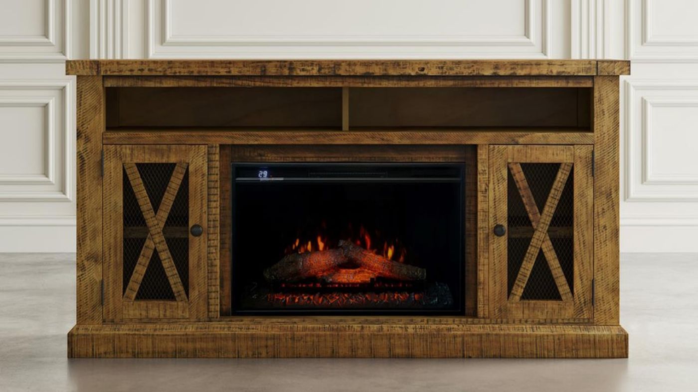 Picture of Telluride TV Stand with Fireplace - Brown