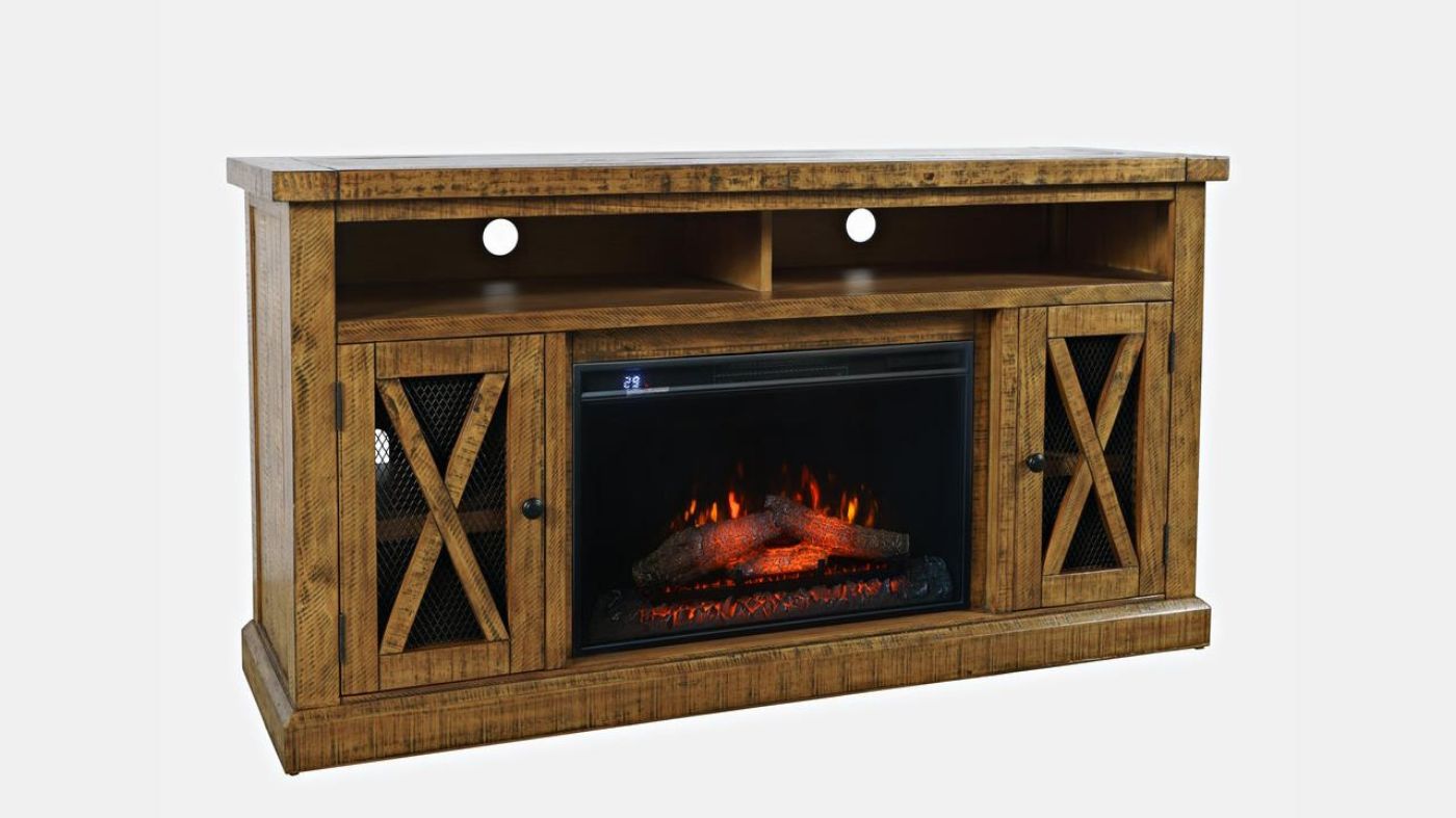 Picture of Telluride TV Stand with Fireplace - Brown