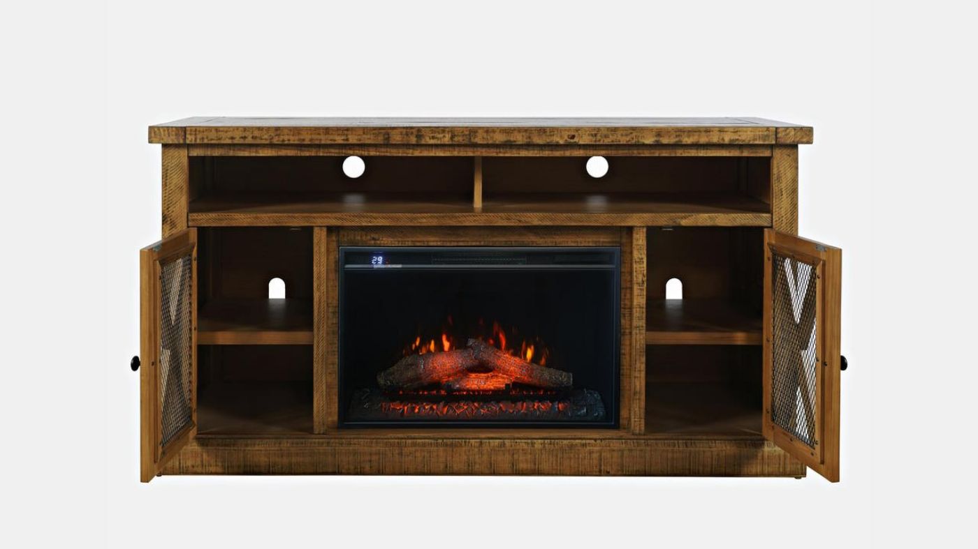 Picture of Telluride TV Stand with Fireplace - Brown