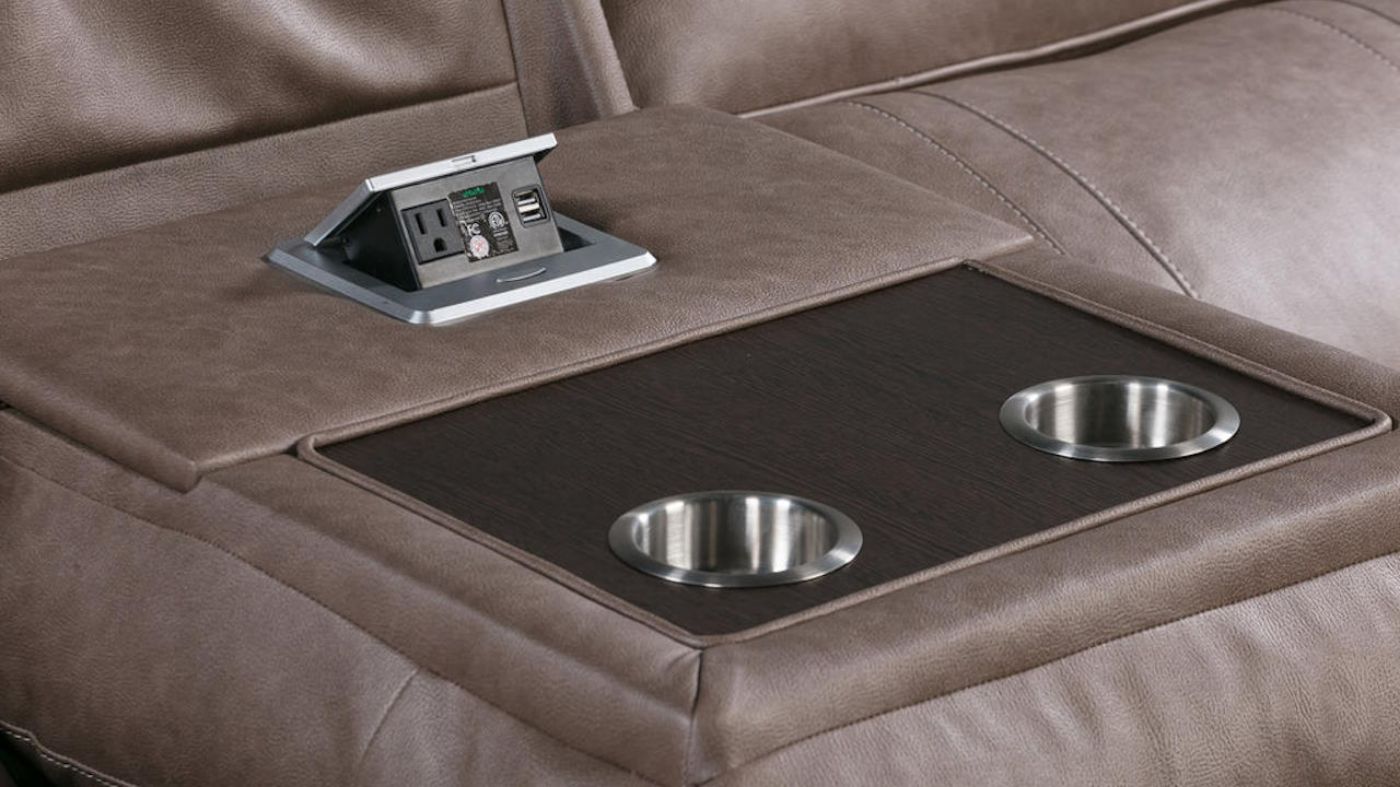 Picture of Theon Reclining Sofa - Toffee 