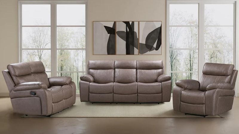 Picture of Theon Reclining Sofa Set - Toffee 