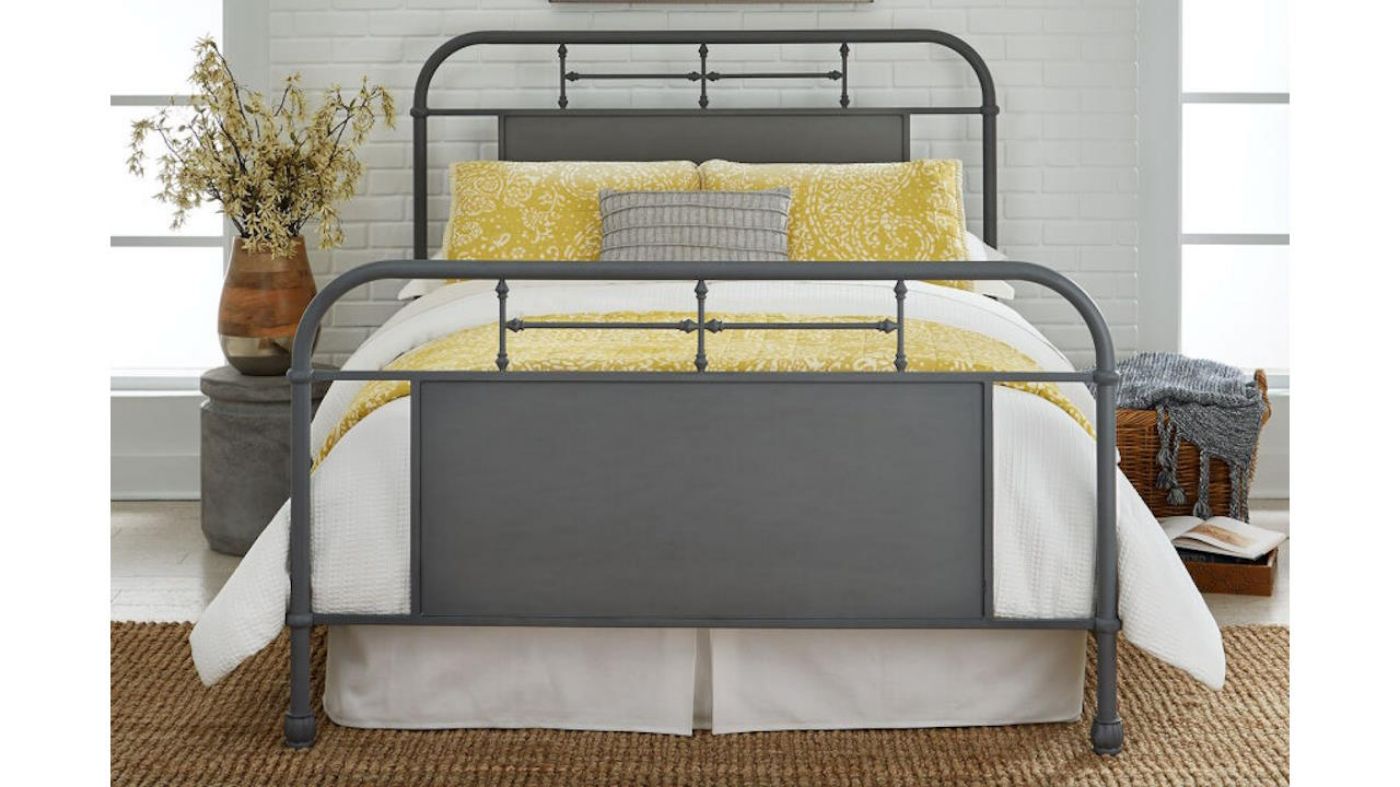 Picture of Vintage Queen Metal Bed-Gray