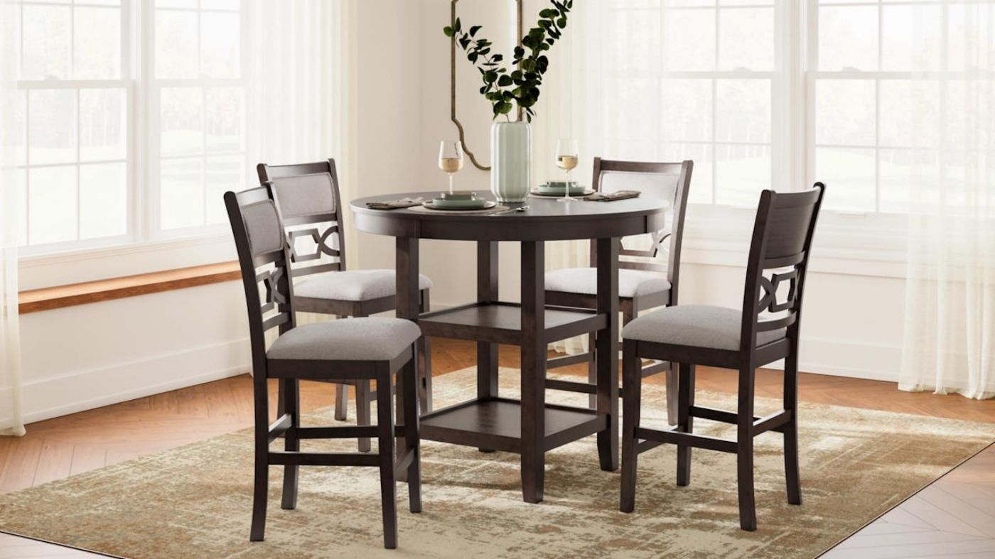 Picture of Langwest 5-Piece Counter Height Dining Set - Brown