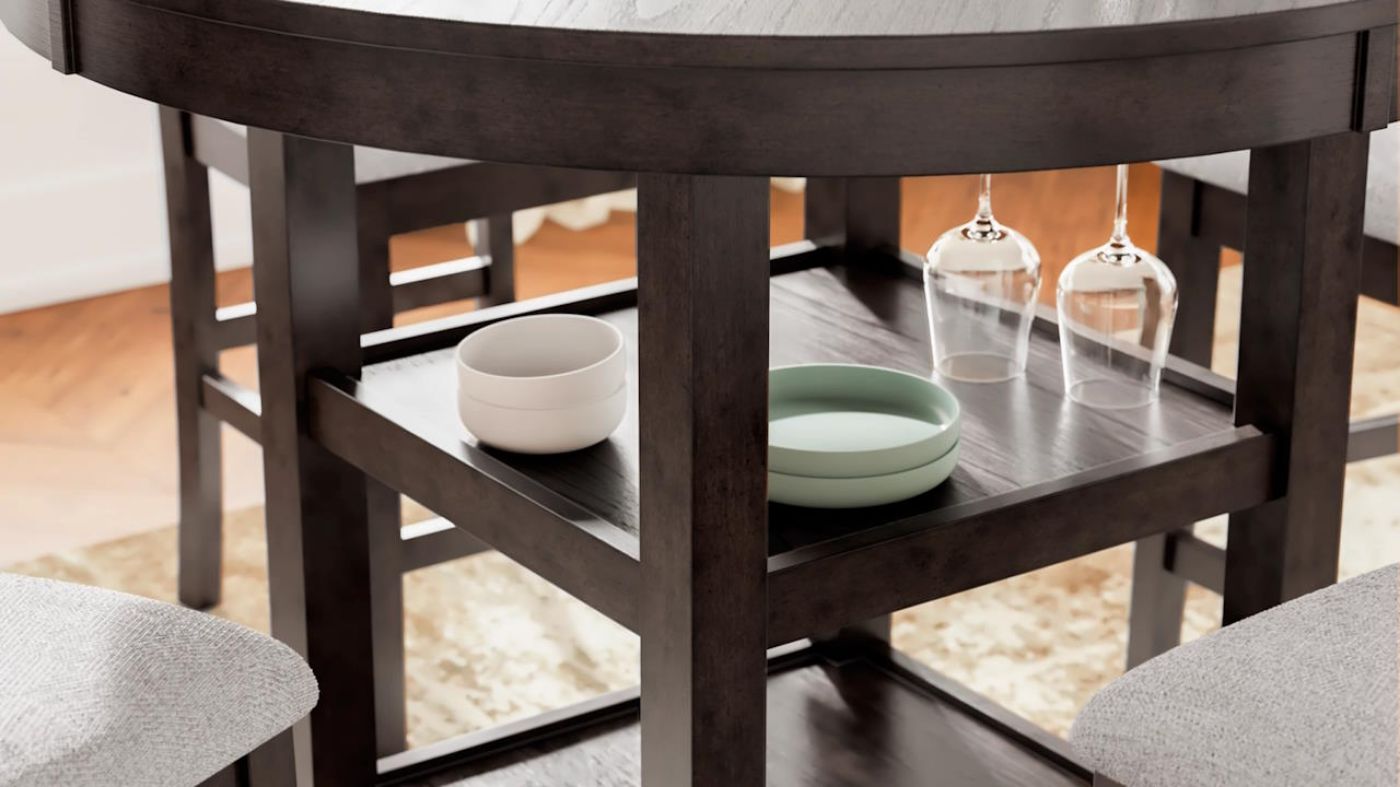 Picture of Ashlee 5-Piece Counter Height Dining Set - Brown