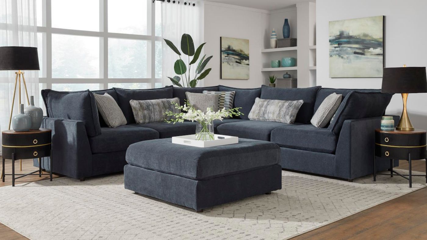 Picture of Eli L-Shaped Sectional Sofa - Ink Blue