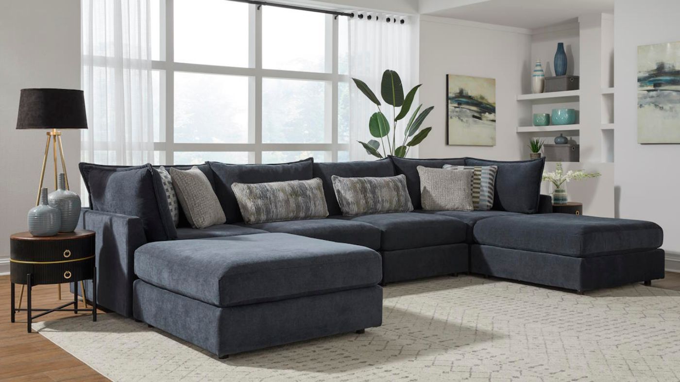 Picture of Eli Double Chaise Sectional Sofa - Ink Blue