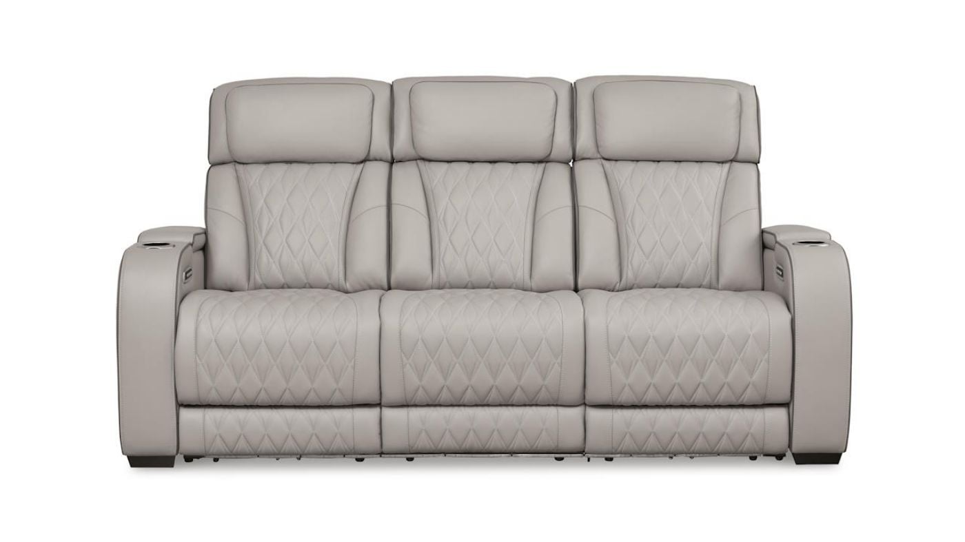 Picture of Boyington Power Leather Sofa - Gray