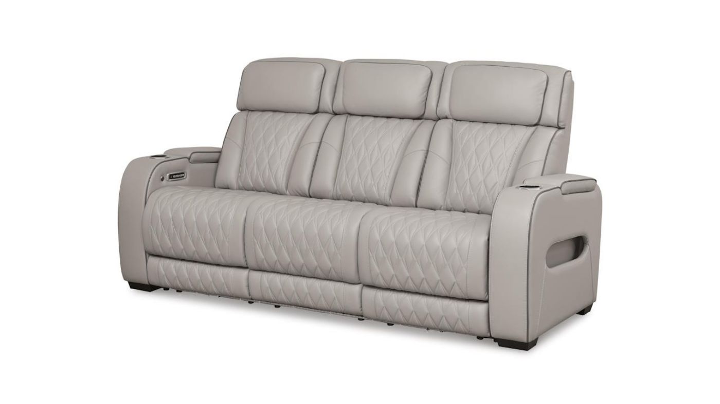 Picture of Boyington Power Leather Sofa - Gray