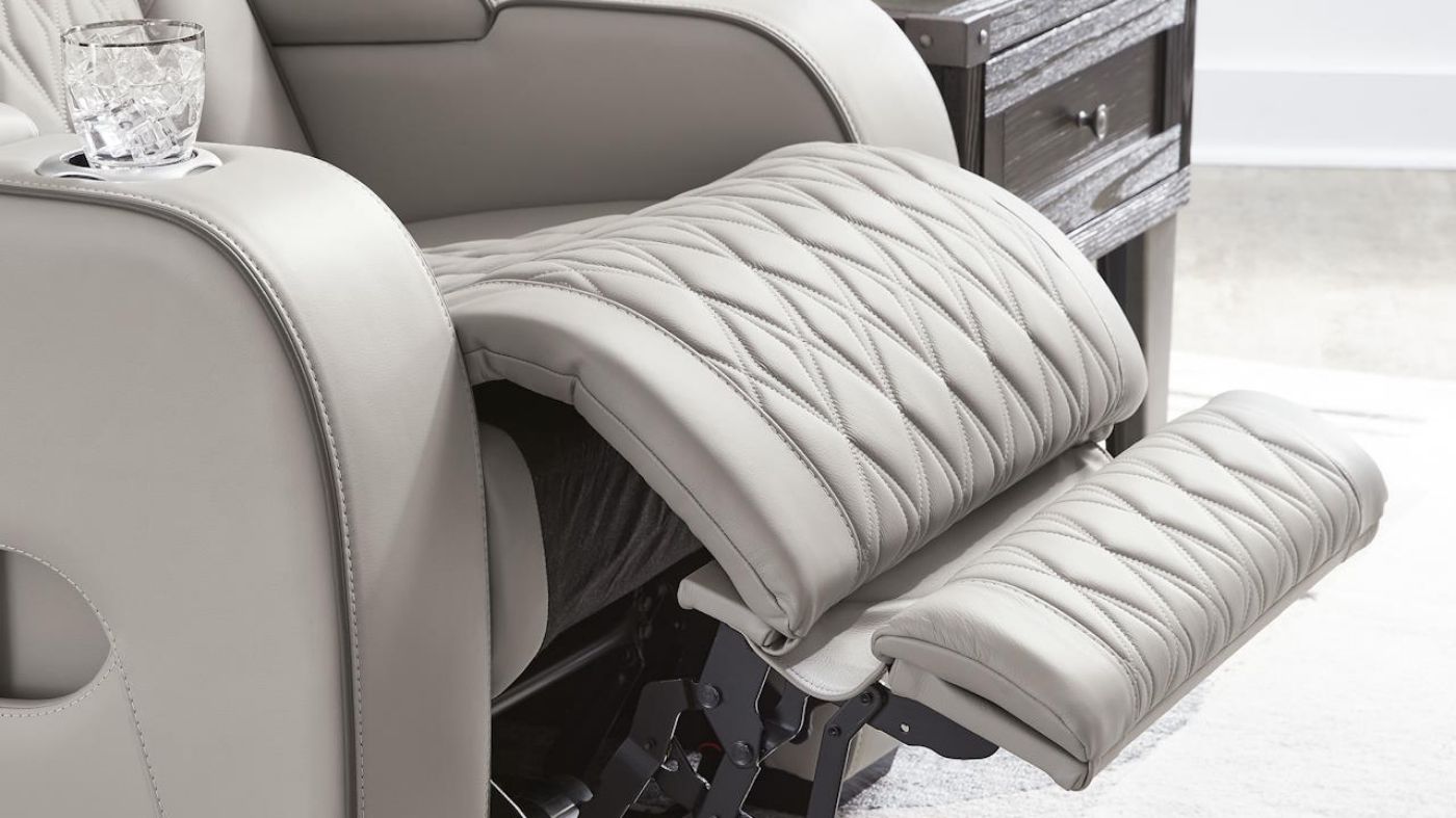 Picture of Boyington Power Leather Sofa - Gray