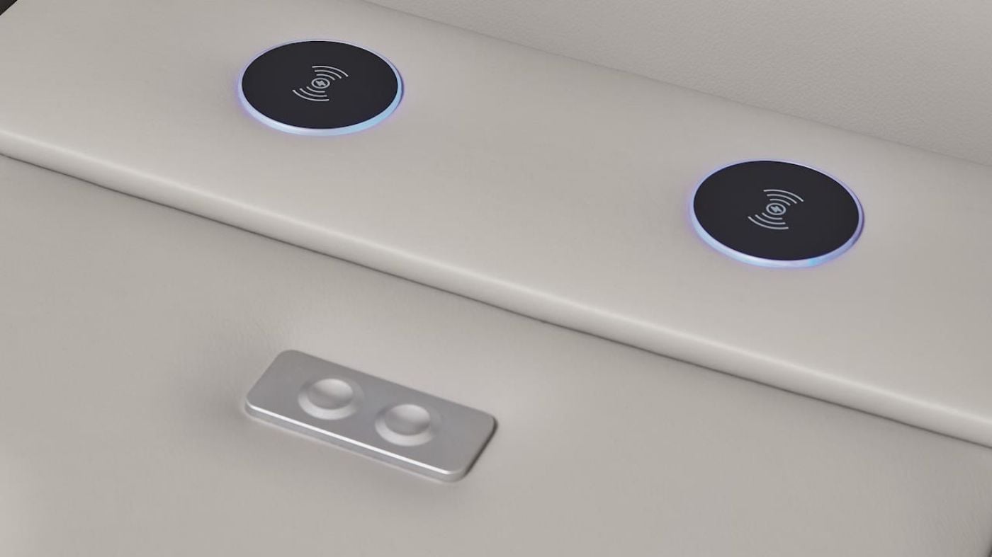 Picture of Boyington Power Leather Sofa - Gray