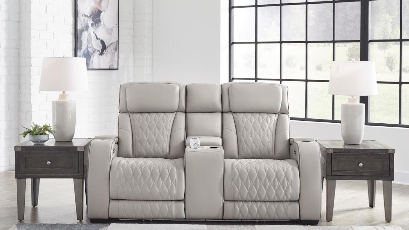 Picture of Boyington Power Leather Loveseat - Gray