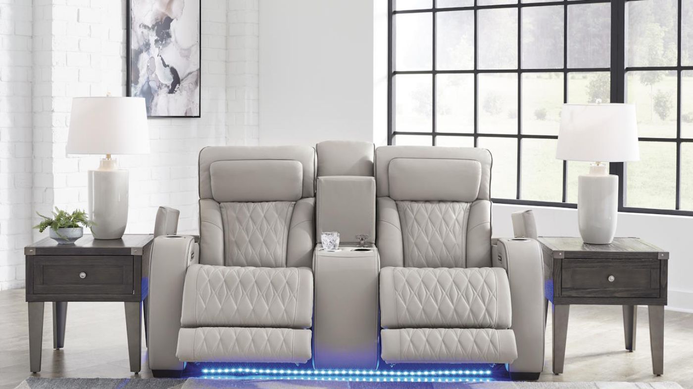 Picture of Boyington Power Leather Loveseat - Gray