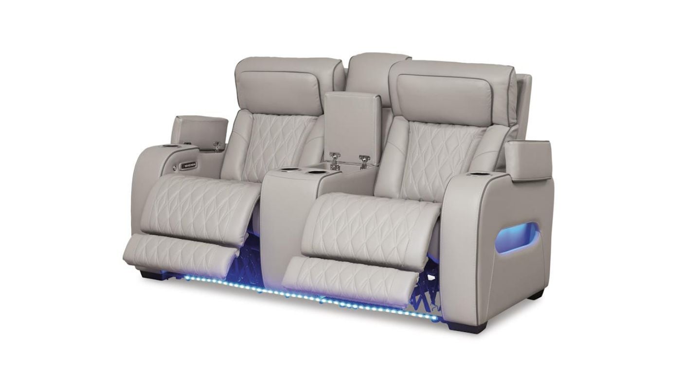 Picture of Boyington Power Leather Loveseat - Gray