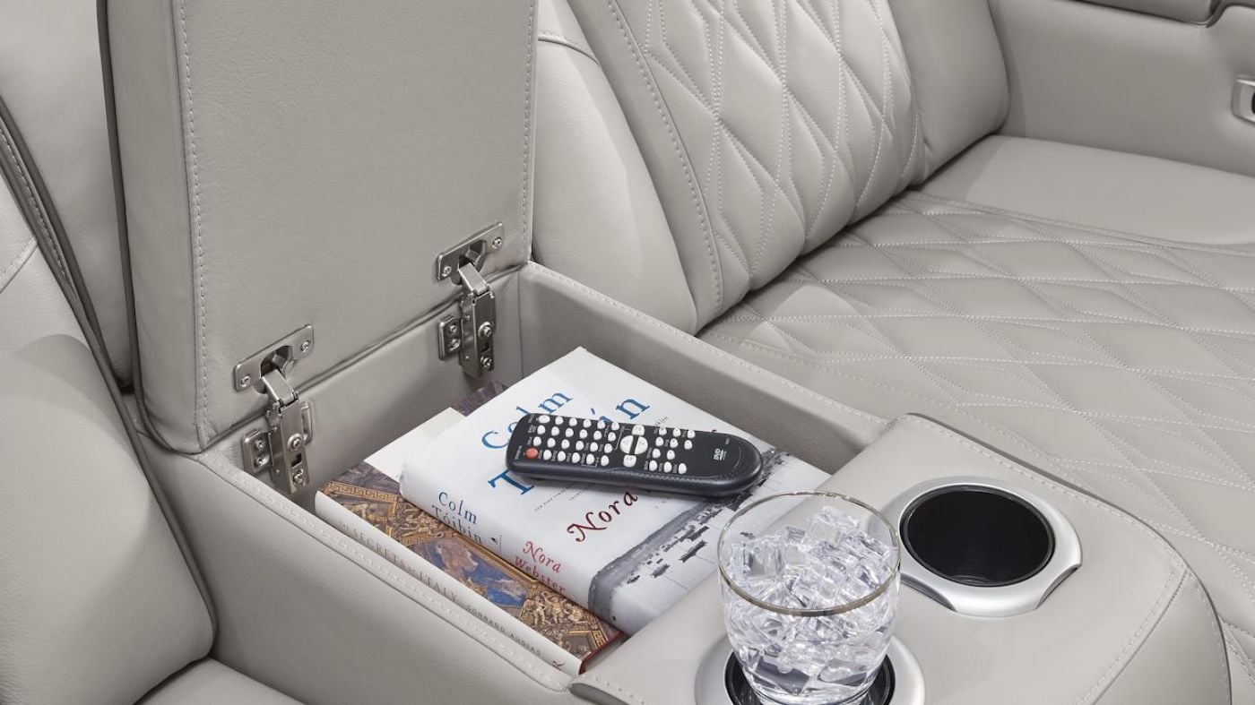 Picture of Boyington Power Leather Loveseat - Gray