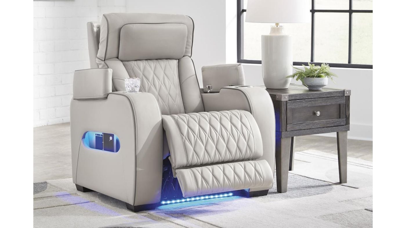 Picture of Boyington Power Leather Recliner - Gray