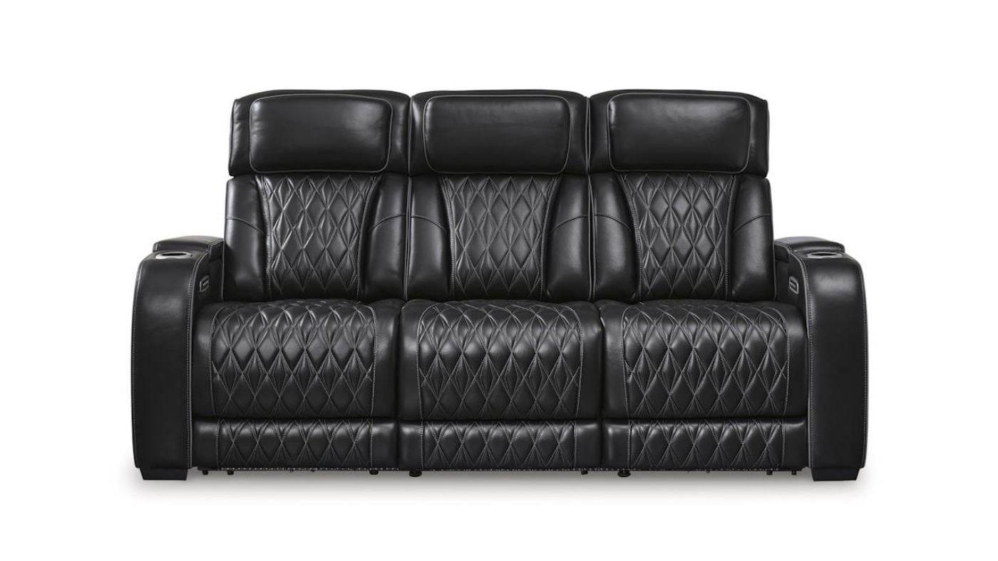 Picture of Boyington Power Leather Sofa - Black