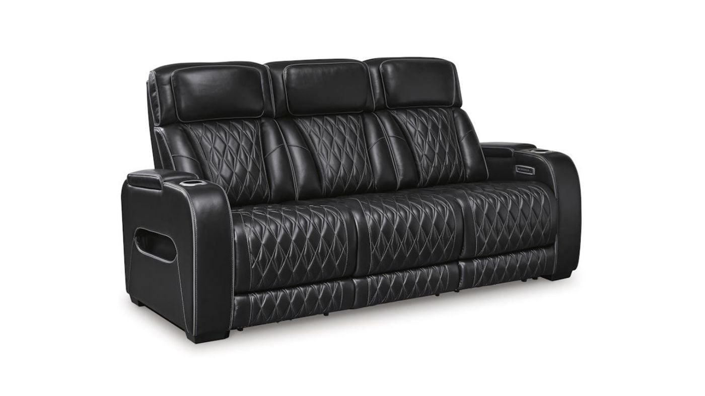 Picture of Boyington Power Leather Sofa - Black