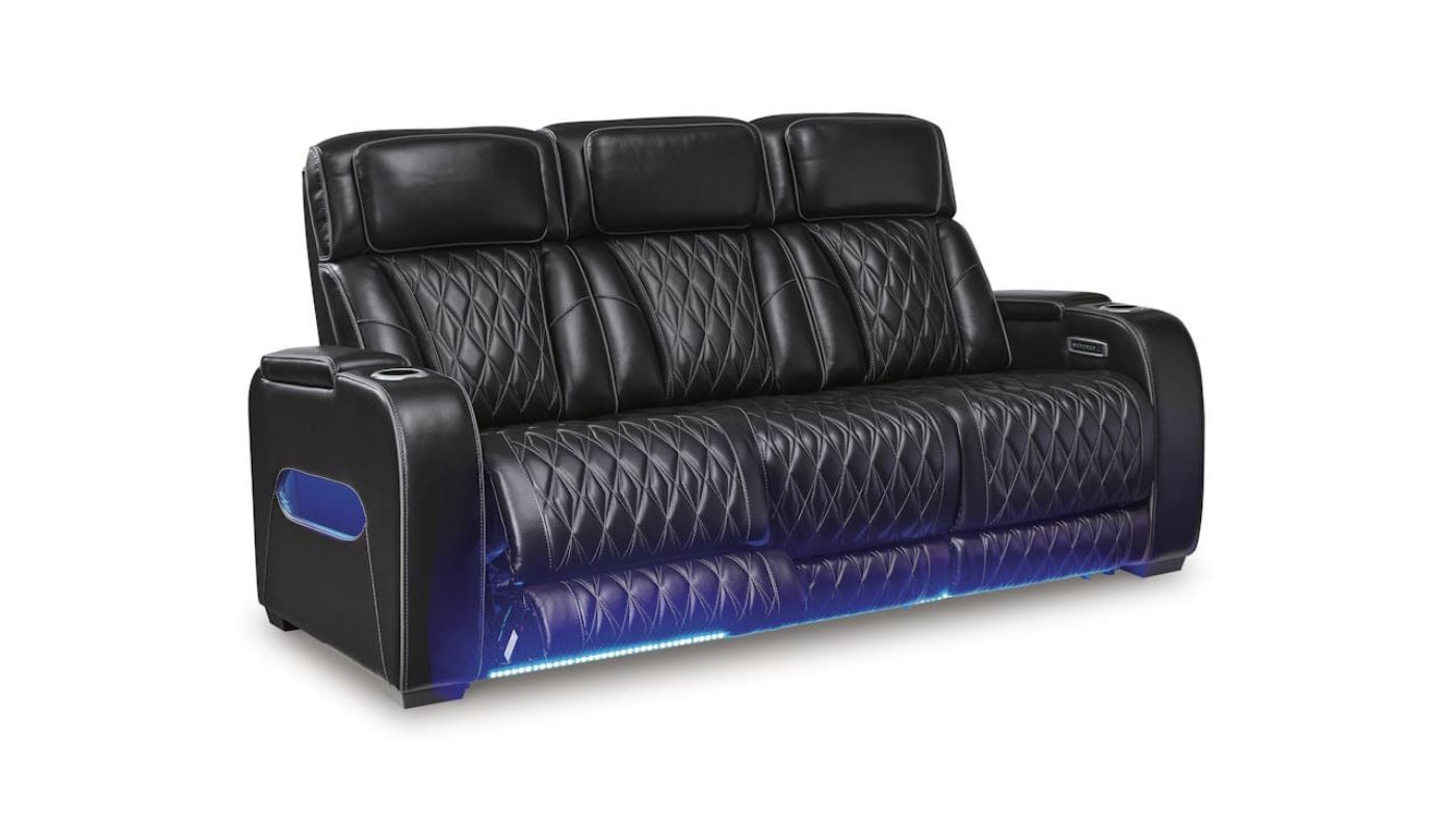 Picture of Boyington Power Leather Sofa - Black