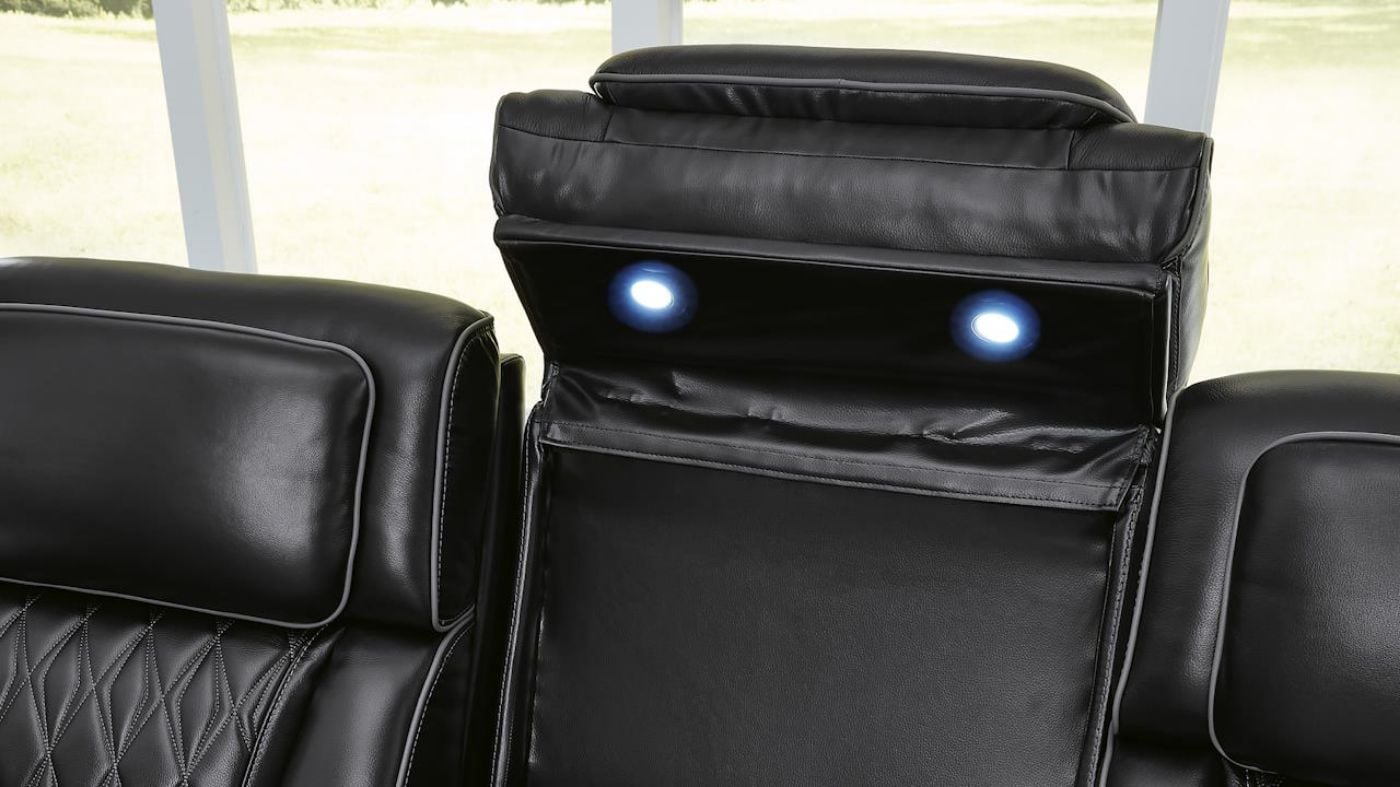 Picture of Boyington Power Leather Sofa - Black