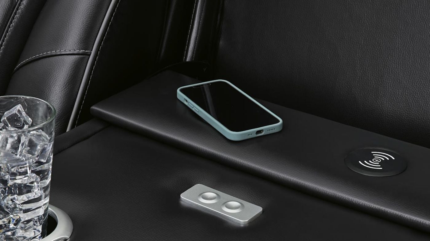 Picture of Boyington Power Leather Sofa - Black