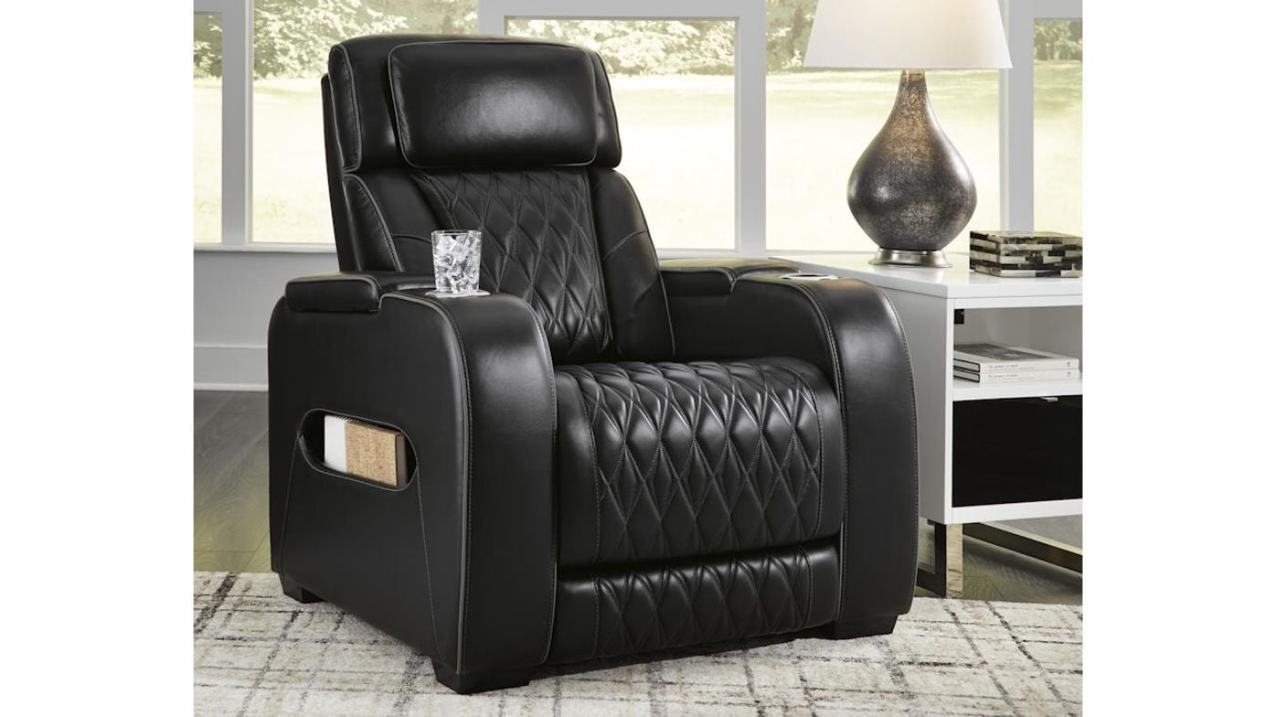 Picture of Boyington Power Leather Recliner - Black