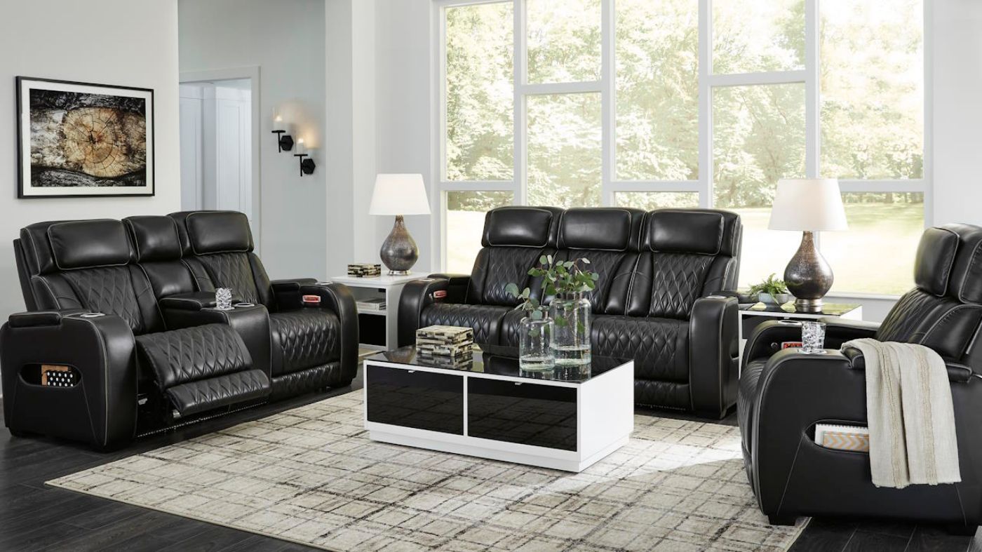 Picture of Boyington Power Reclining Sofa Set - Black