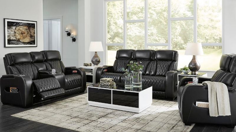 Picture of Boyington PWR RCL Sofa Set - Black