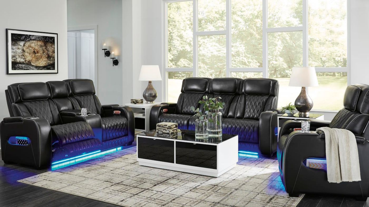 Picture of Boyington Power Reclining Sofa Set - Black