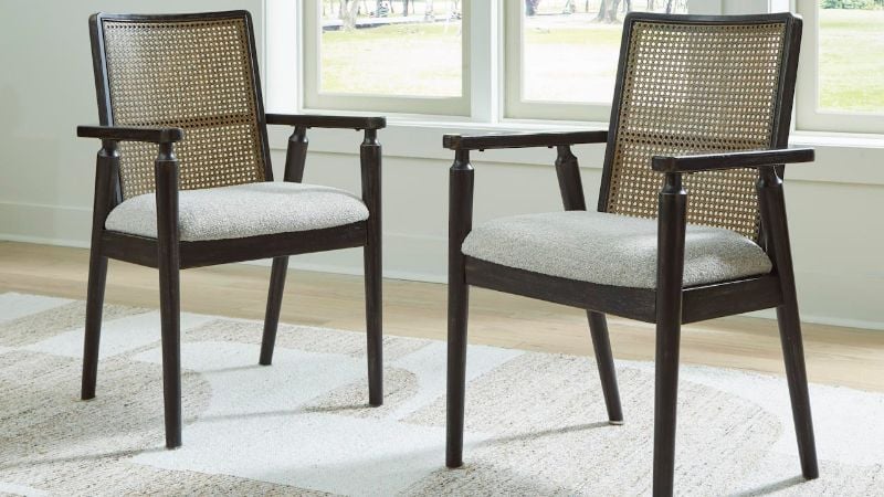 Picture of Galliden 7-Piece Dining Table Set - Brown with Black Accent