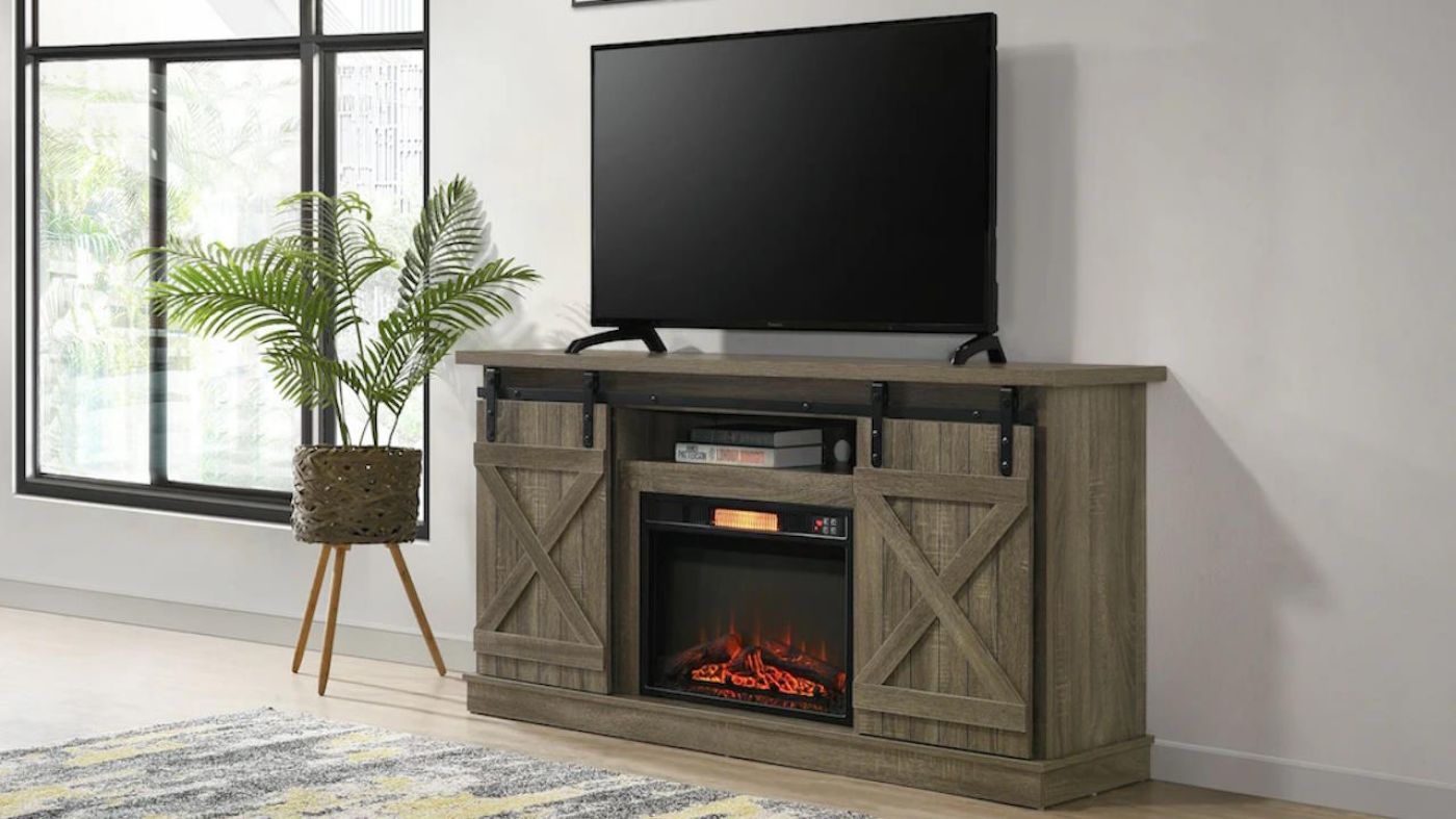 Picture of Brice Electric Fireplace - Brown