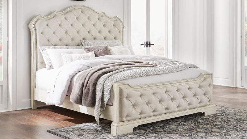 Picture of Arlendyne Queen Upholstered Panel Bed - Off White