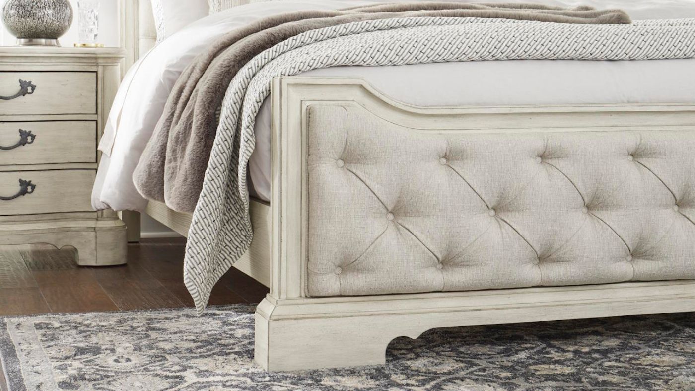 Picture of Arlendyne King Upholstered Panel Bed - Off White