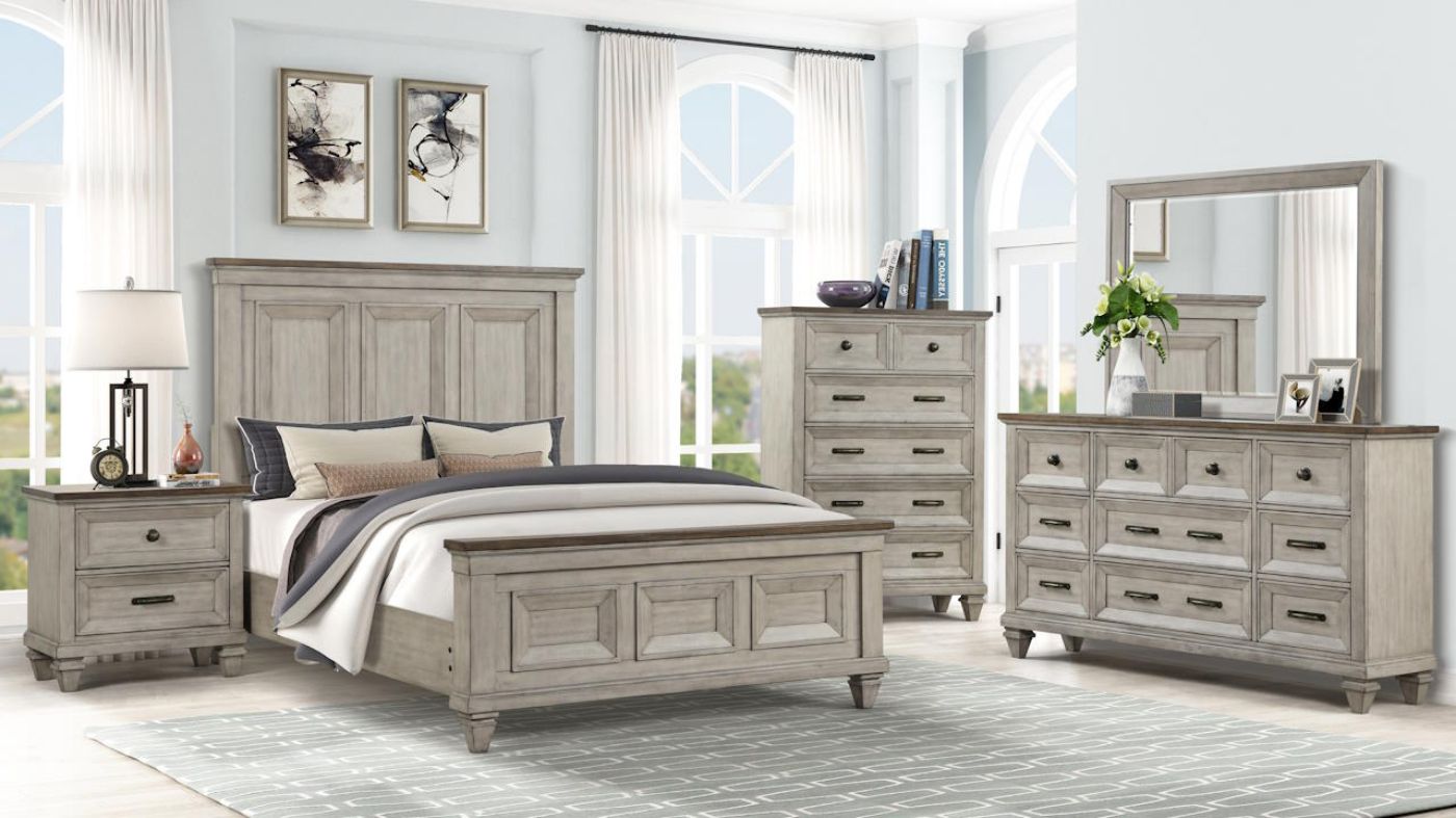 Picture of Mariana King Panel Bed Set - Off White