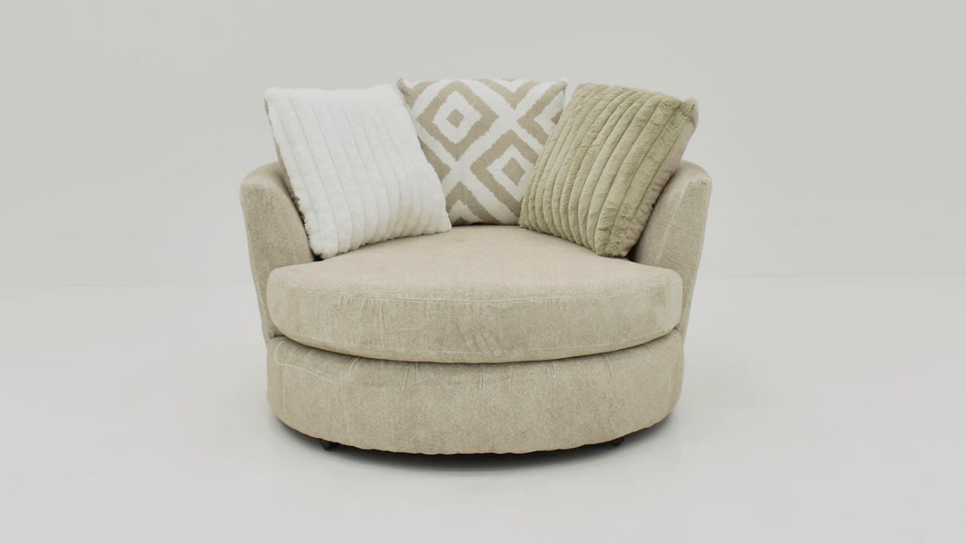 Picture of Tweed Swivel Chair - Light Brown