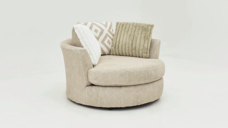 Picture of Tweed Swivel Chair - Light Brown