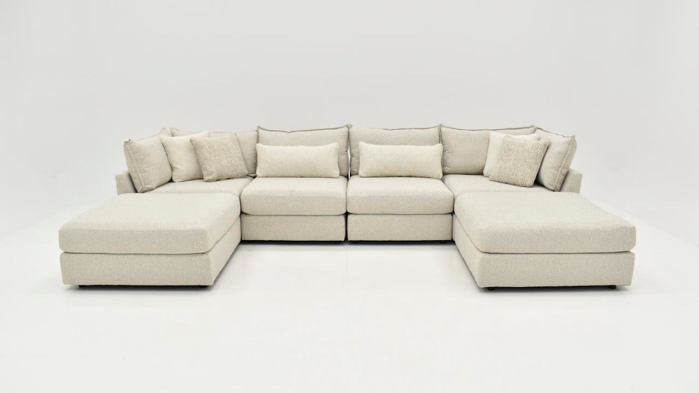 Picture of Hogan Double Chaise Sectional Sofa - Off White