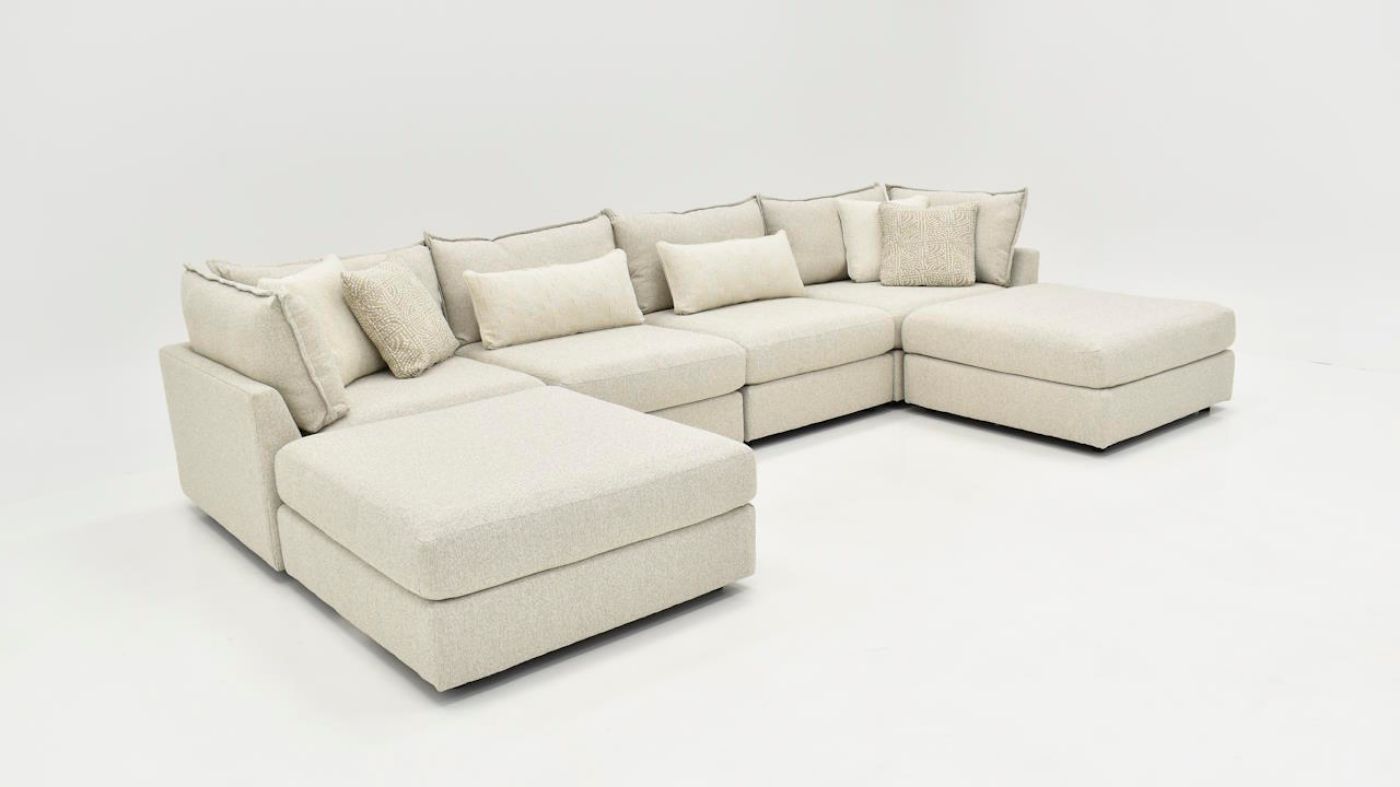 Picture of Hogan Double Chaise Sectional Sofa - Off White