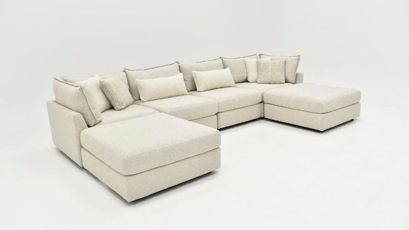 Picture of Hogan Double Chaise Sectional Sofa - Off White