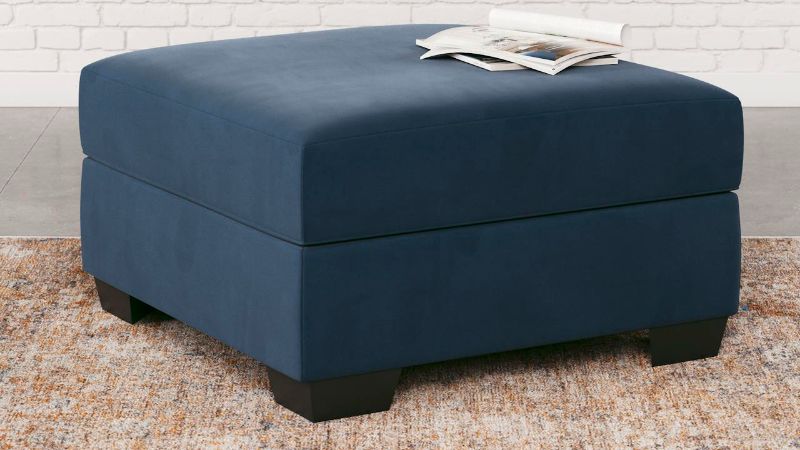 Darcy Ottoman - Blue | Home Furniture