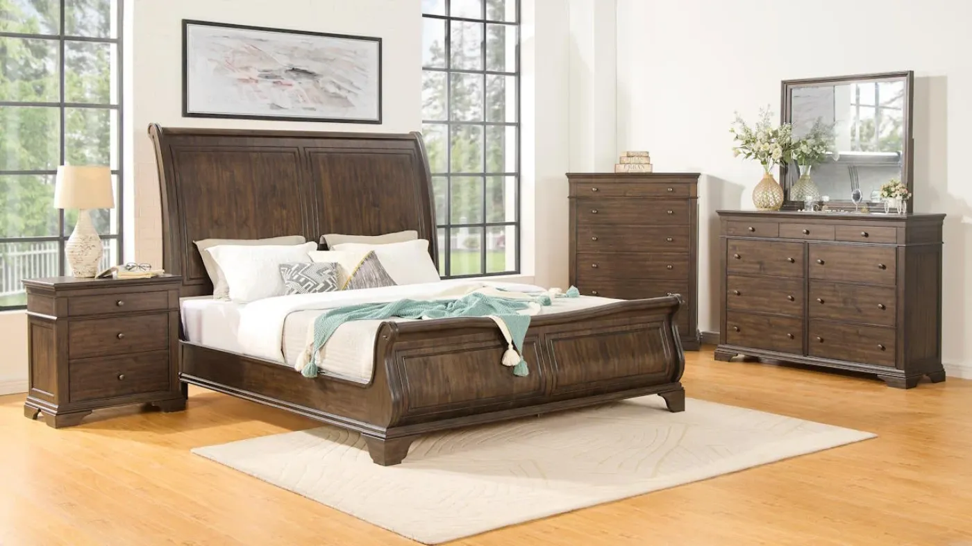 Picture of Richland Sleigh Bedroom Set - Brown