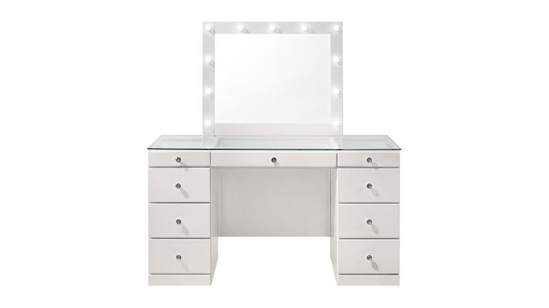 Picture of Glam Vanity with Stool - White